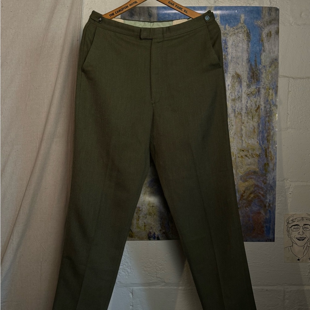 Green Twill Vintage Trousers